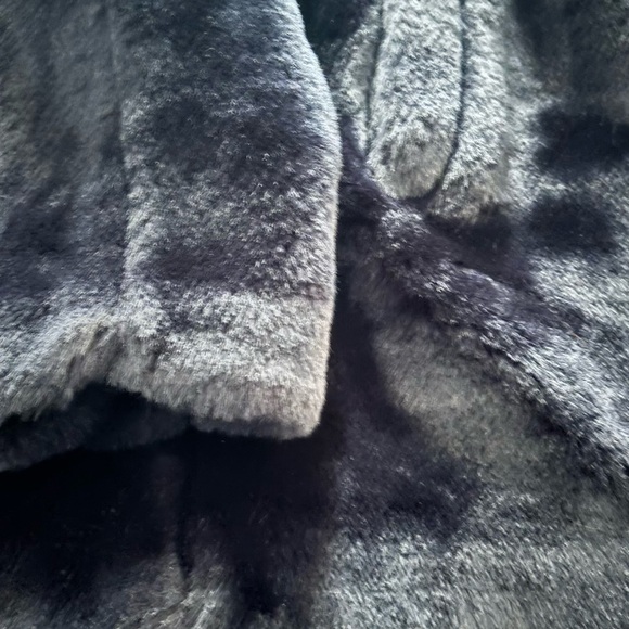 H&M Dark Blue Faux Fur Coat size 14 eur 44 - Picture 5 of 5